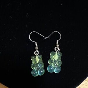 Green Bear Drop Earrings